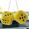 Fuzzy Pink Plush Dice Retro Hanging Mirror Dices Cute Square Plush Ornament For Car Interior Or Kid 3