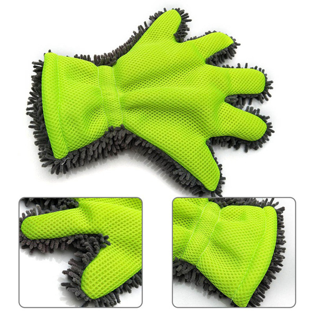 Soft 5 Finger Car Wash Gloves, Cleaning Brush for Car and Motorbike, Quick Dry Towels, Car Styling Kit