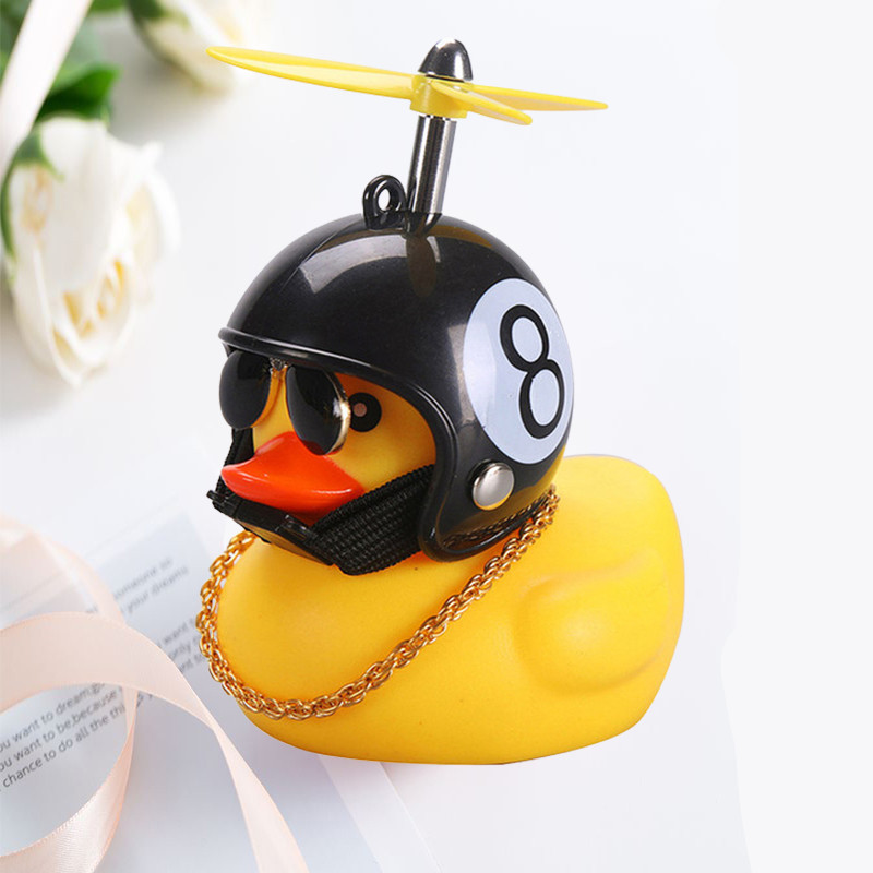 Small Yellow Duck Car Broken Wind Helmet Cute Car Decoration Wind Breaking Cycling Decor 12