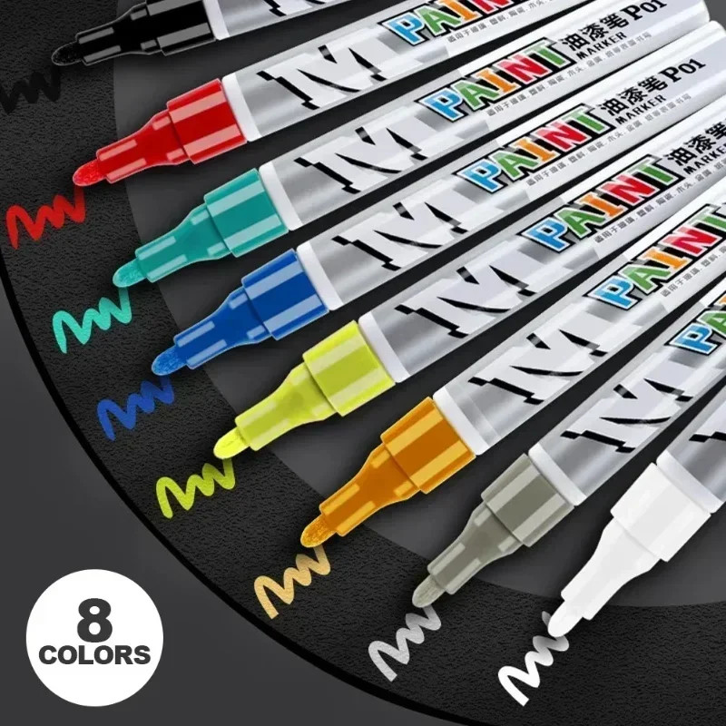 Waterproof Car Paint Marker Pen, Scratch Repair Brush Pen, Automotive Tire Tread Care, Touch Up Paint for Car