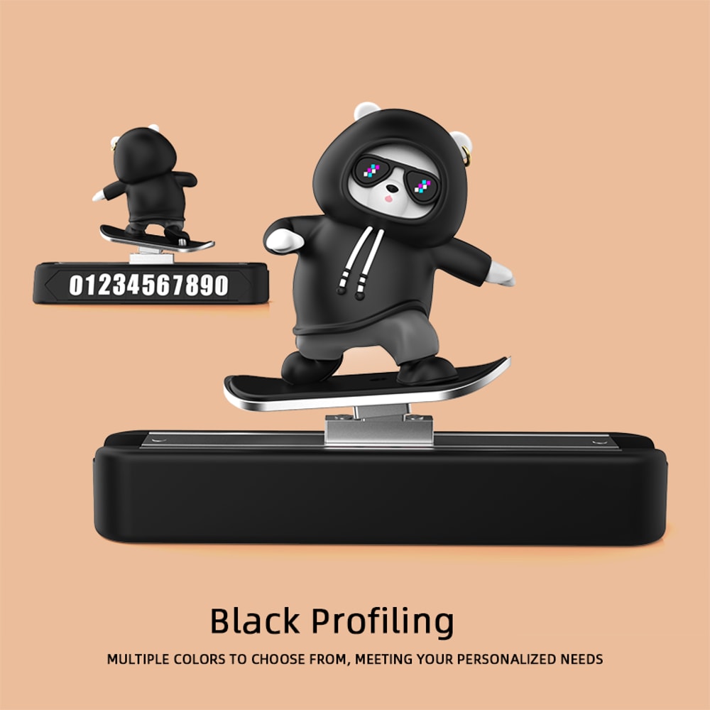 Creative Car Interior Accessories Magnetic Parking Number Plate Skateboard Bear Dashboard Decoratio 10