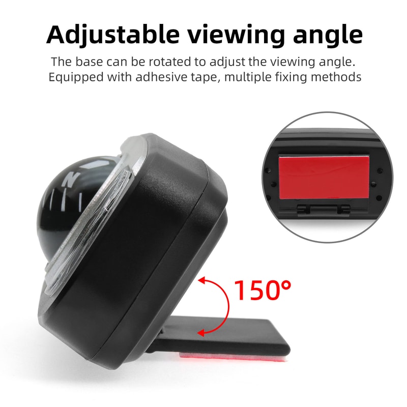 Car Compass, Thermometer Hygrometer, Ornaments Decoration for Auto Boat Vehicles Interior