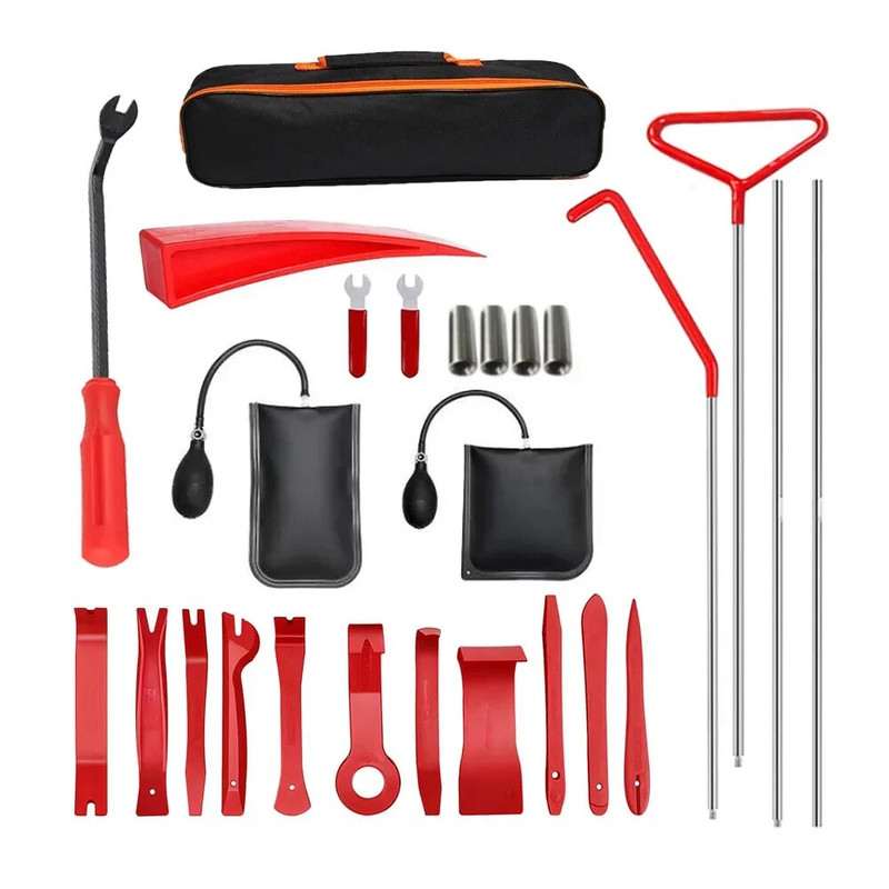 Thickened Car Wedge Pump Locksmith Door Air Cushion Emergency Open Tool Kit With Long Reach Grabber 6