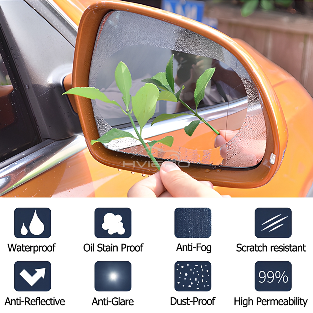 Rainproof Car Sticker for Rearview Mirror, Clear Sight Anti Fog Film, Car Mirror Protection Rain Film