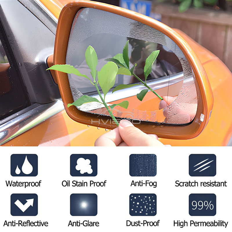 Rainproof Car Sticker for Rearview Mirror, Clear Sight Anti Fog Film, Car Mirror Protection Rain Film