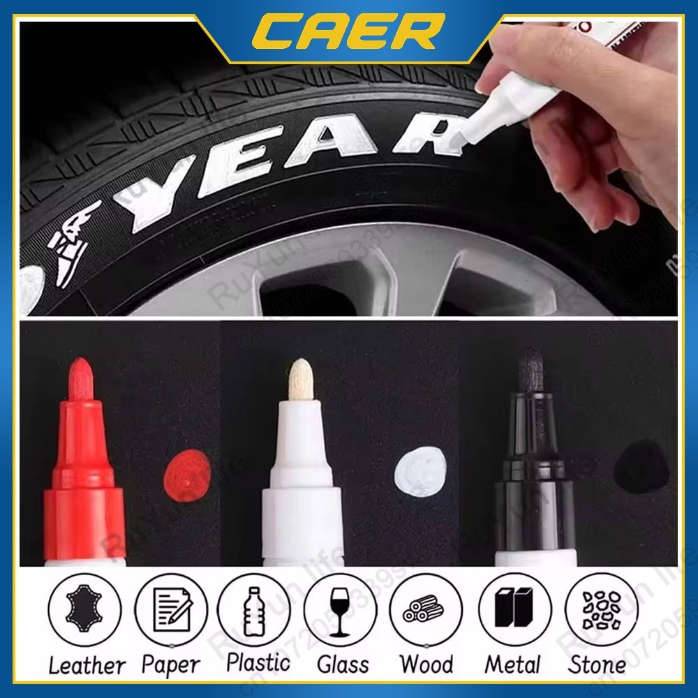 Waterproof Car Oily Painting Pen Permanent Tyre Marker Auto Rubber Touch Up Pen For Bike Metal Car  0