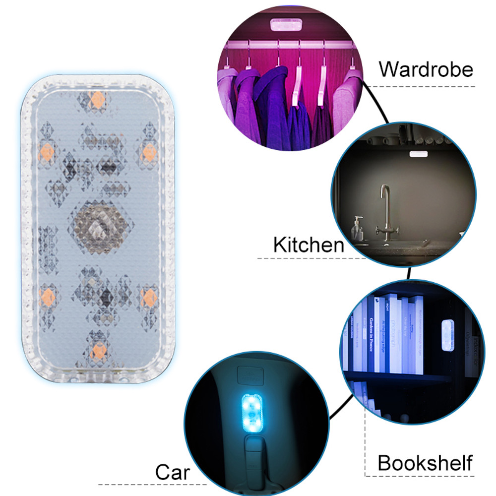 Wireless LED Touch Light, USB Car Interior Lamp, Mini Ceiling and Door Lighting for Trunk and Storage Box