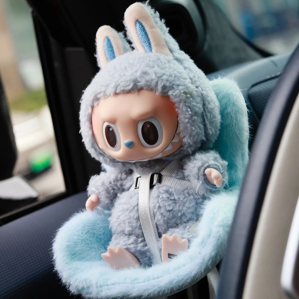 Labubu Doll Car Seat Cute Doll Safety Seat Car Air Vent Aromatherapy Decoration Interior Accessory 2