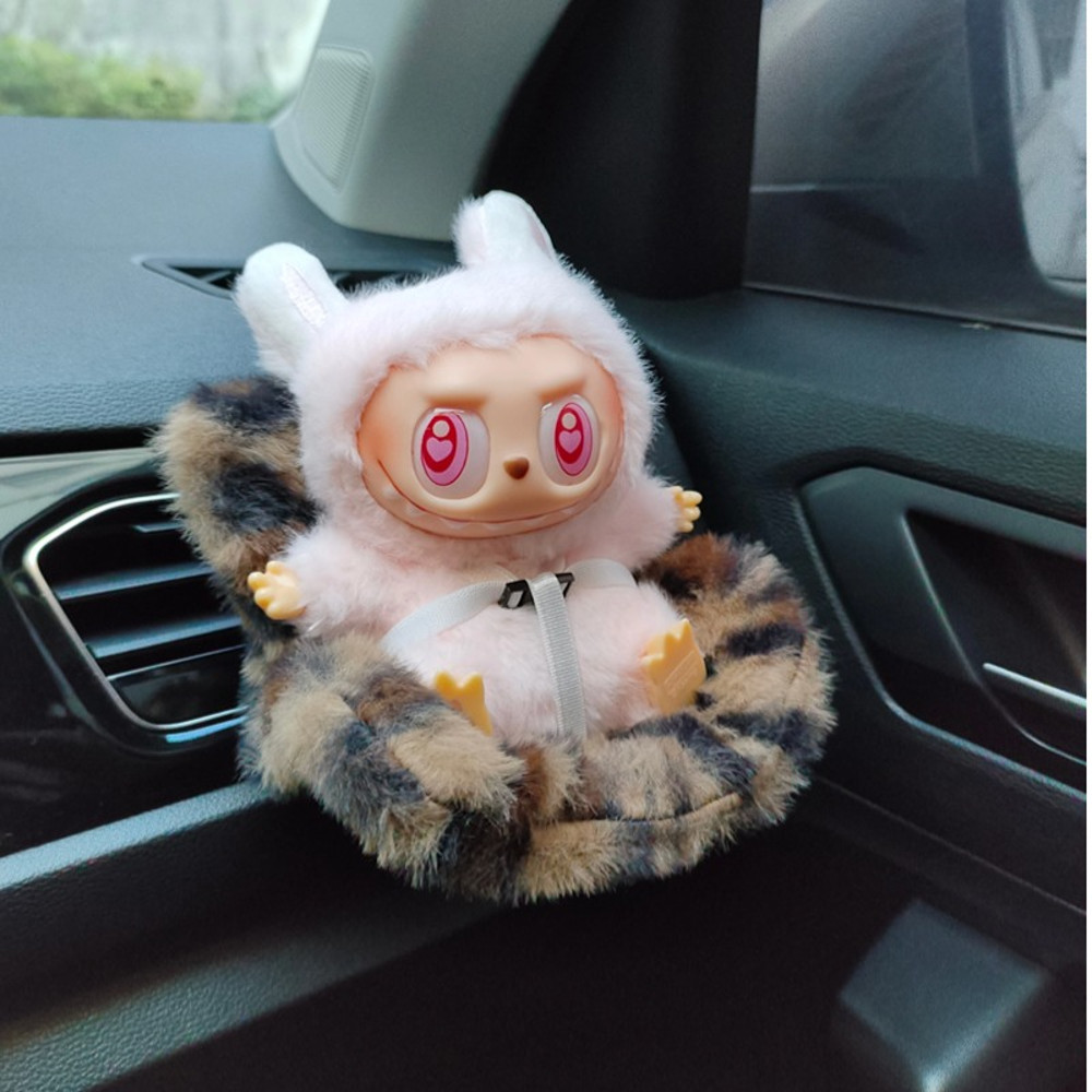 Labubu Doll Car Seat Cute Doll Safety Seat Car Air Vent Aromatherapy Decoration Interior Accessory 3