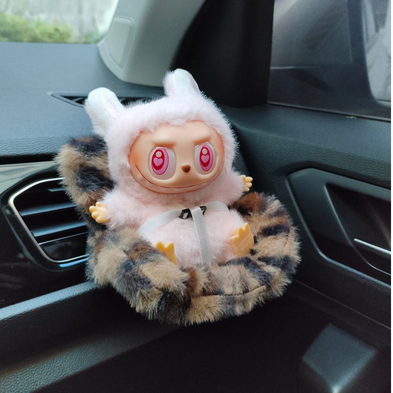 Labubu Doll Car Seat Cute Doll Safety Seat Car Air Vent Aromatherapy Decoration Interior Accessory 3