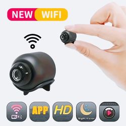 wifi hd mini camera, indoor surveillance baby monitor, night vision ip cam, audio video recorder