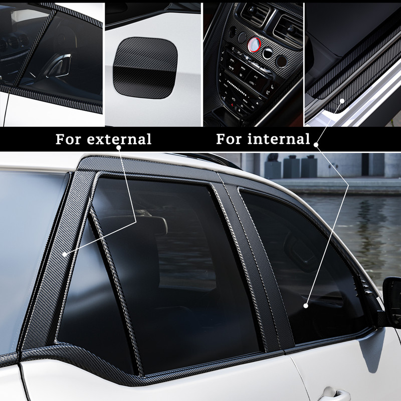 Glossy Black Carbon Fiber Wrap Matte Car Body Foil Auto Accessories Sticker Motorcycle Decoration F 4