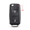 Flip Key Shell for Volkswagen VW Polo Passat Tiguan Golf Seat Skoda, Folding Car Remote Case