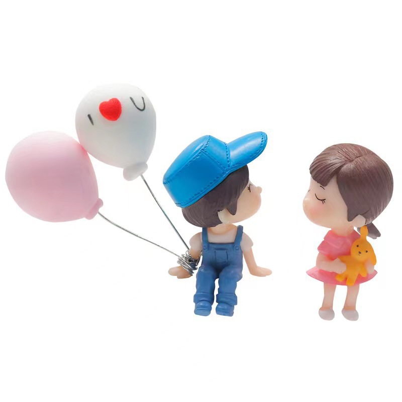 Cute Cartoon Couples Car Figurines Balloon Ornament Dashboard Decoration For Girls Auto Interior Gi 8