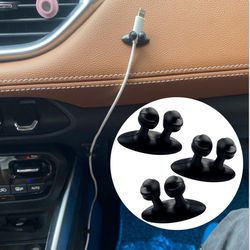 auto interior cable organizer, car dashboard phone holder, charger hook and headphone line clamp