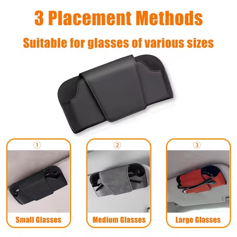 Auto Sun Visor Suede Glasses Holder Car Glasses Case Universal Sunglasses Clip Card And Ticket Hold 1