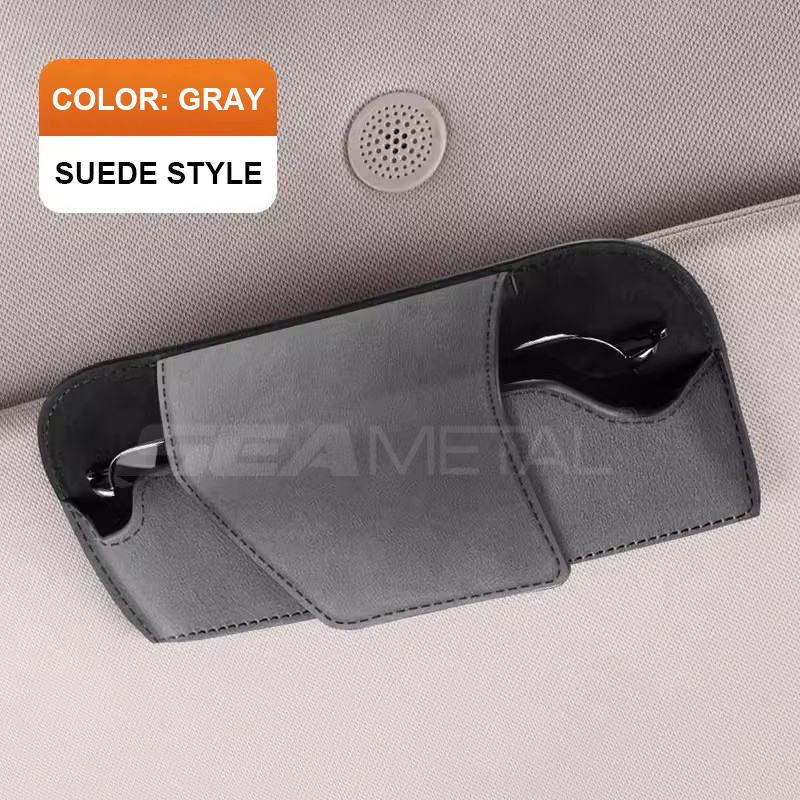 Auto Sun Visor Suede Glasses Holder Car Glasses Case Universal Sunglasses Clip Card And Ticket Hold 8