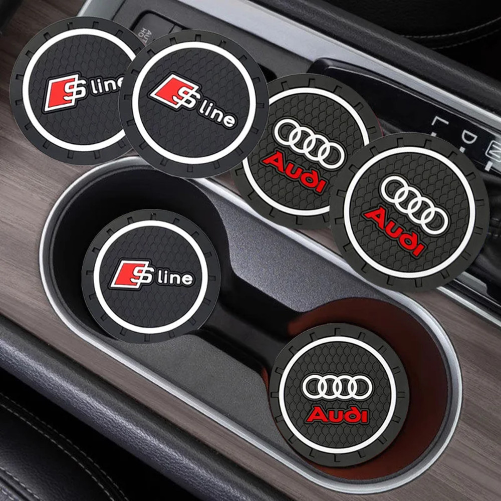 Silica Gel Car Coaster Waterproof Anti Slip Pad Water Cup Bottle Holder For Audi A Series And Q Ser 3