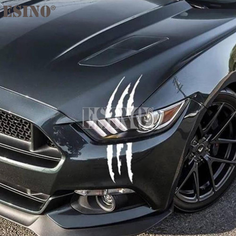PVC Carving Vinyl Decal Ghost Claw Scratch Stripe Auto Body Decorative Stickers Headlight Car Styli 2