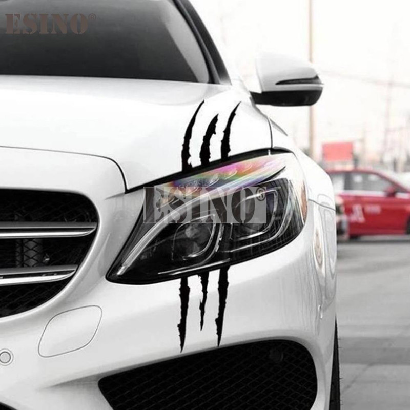 PVC Carving Vinyl Decal Ghost Claw Scratch Stripe Auto Body Decorative Stickers Headlight Car Styli 0