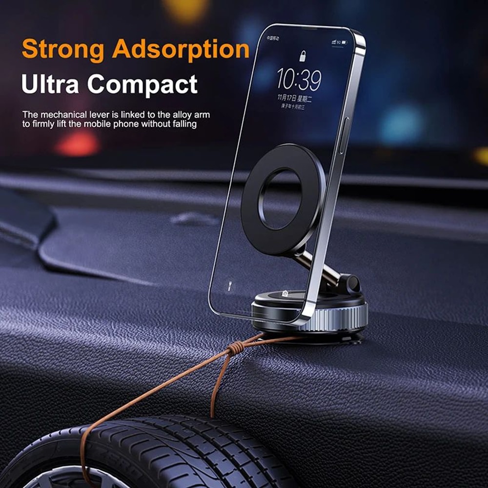 Magnetic Car Bracket Vacuum Suction Phone Holder Foldable Multi Angle Navigation Stand 2