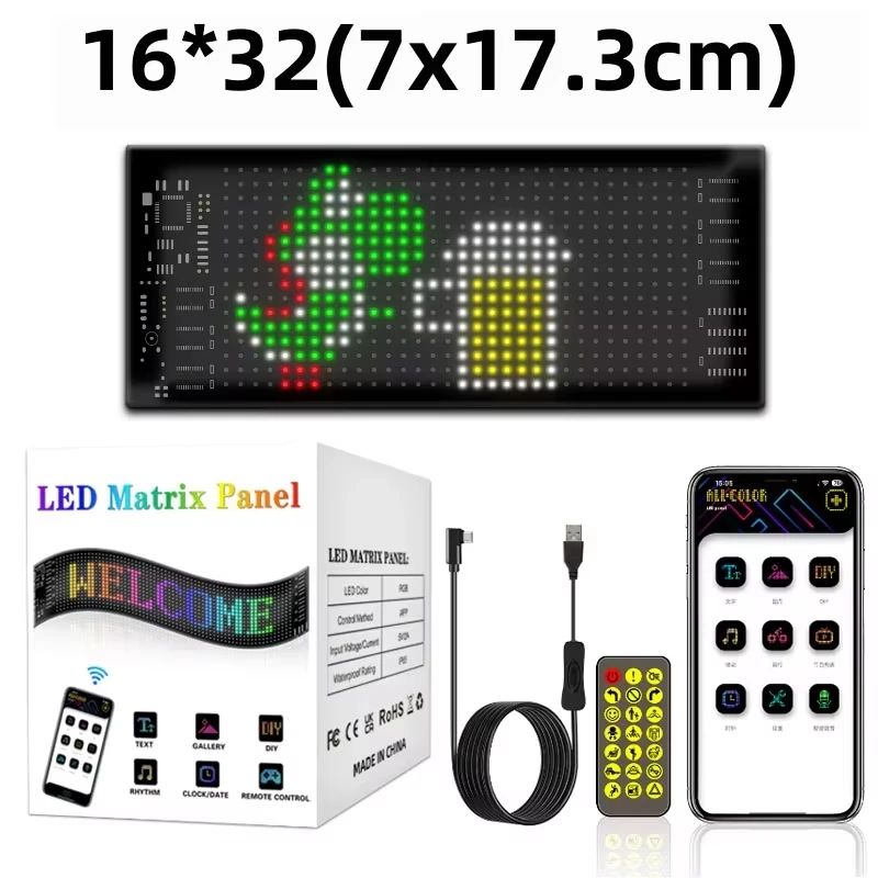 LED Matrix Pixel Panel Devil Eyes Flexible Display For Car Truck Window Demon Eye Lights APP Contro 13