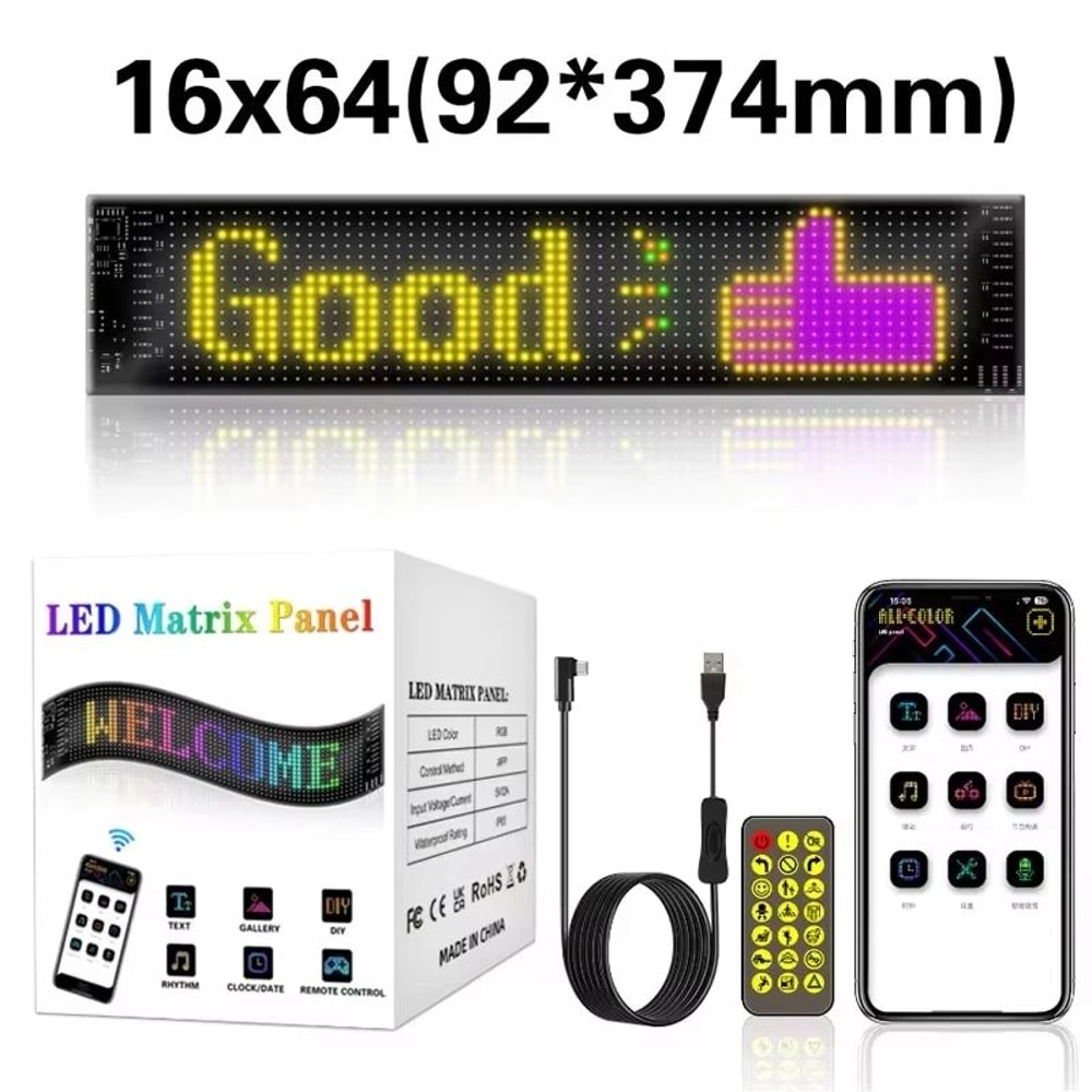 LED Matrix Pixel Panel Devil Eyes Flexible Display For Car Truck Window Demon Eye Lights APP Contro 10