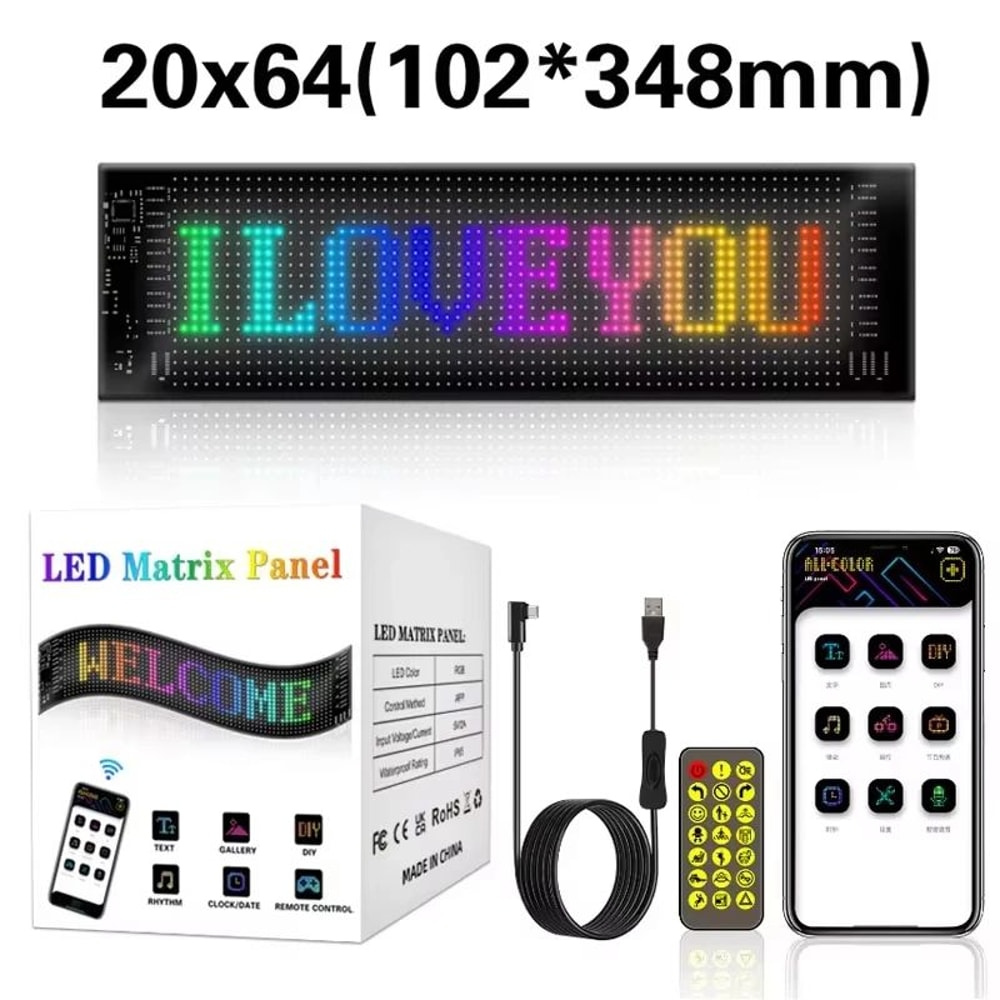 LED Matrix Pixel Panel Devil Eyes Flexible Display For Car Truck Window Demon Eye Lights APP Contro 12