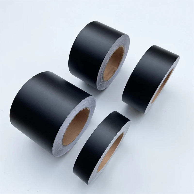 Car Chrome Delete Wrap, Black Matte Vinyl Roll, Window Trim Film for Roof Hood Pillar