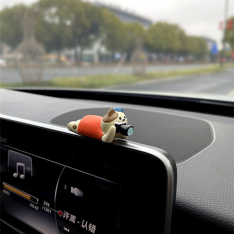 Car Dashboard Cat Ornament, Cute Healing Kitten Figurine, Resin Decorative Cat Accessories for Car Interior