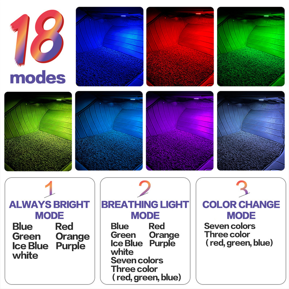 Car Footwell LED Lights Interior Atmosphere Bulbs Decorative Lamp Accessories 1