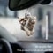 Car Interior Accessory Fun Animal Cat Pendant With Chain Realistic Rearview Mirror Hanging Ornament 3