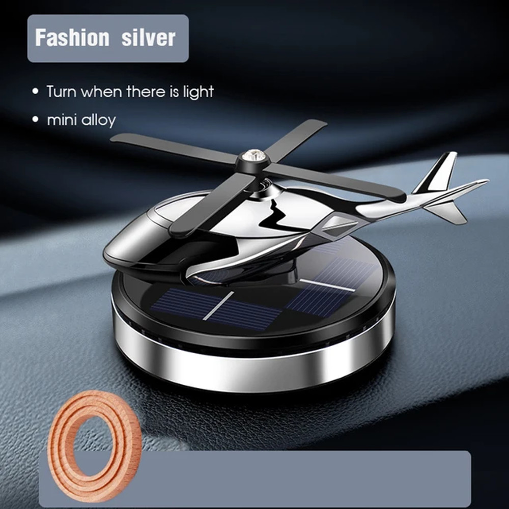Solar Helicopter Car Air Freshener Decorative Aromatherapy Propeller Rotary Perfume Diffuser For Ca 5