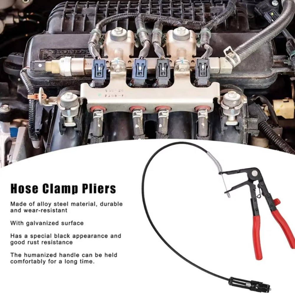 Flexible Cable Hose Clamp Pliers Long Reach Car Tool For Hose Bundle Removal Auto Repair Cable Type 3