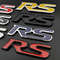 Car Sport RS Emblem Badge 3D Metal RS Letters Front Grille And Rear Trunk Sticker Accessories 3