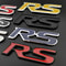 Car Sport RS Emblem Badge 3D Metal RS Letters Front Grille And Rear Trunk Sticker Accessories 3