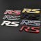 Car Sport RS Emblem Badge 3D Metal RS Letters Front Grille And Rear Trunk Sticker Accessories 0