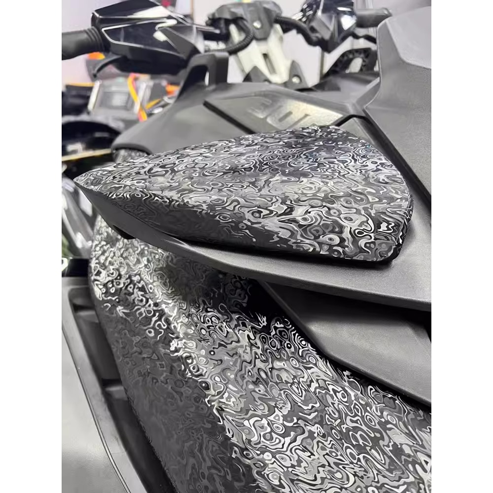 Cosmic Ghost Black Forged Carbon Fiber Wrap, Honeycomb Carbon Film for Car and Motorcycle Stickers