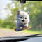 Realistic CatShaped Car Pendant Fun Hanging Ornament Interior Mirror Decoration With Chain 12