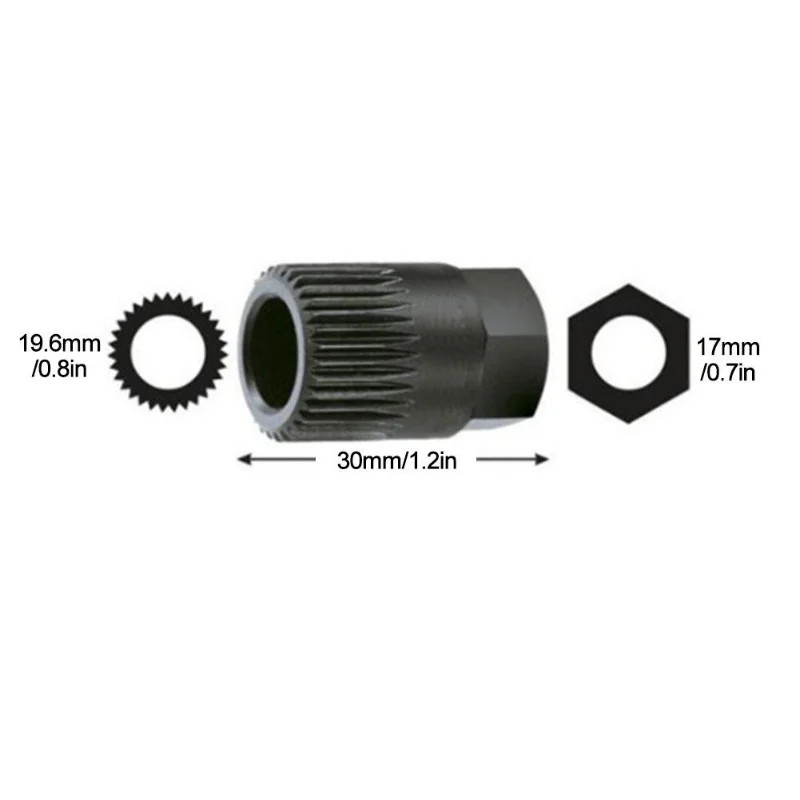 V Belt Pulley Remover, Alternator Clutch Free Wheel Tool, Black Car Accessories