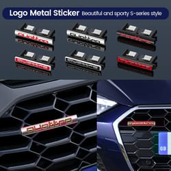 quattro logo metal, front grill badge, car emblem sticker decals