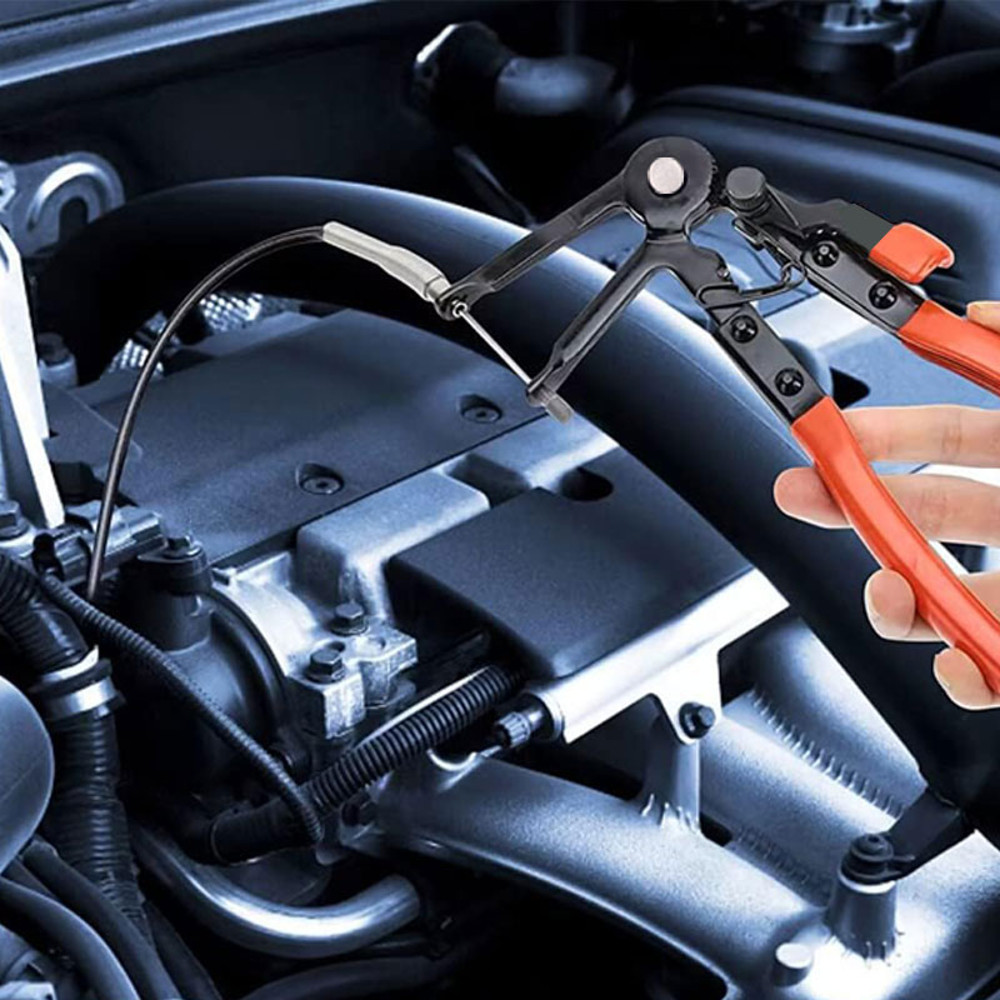 Car Hose Clamp Pliers Long Reach Remover Kit Radiator Heater Band Wire Spring Flat Large Clamp Tool 2