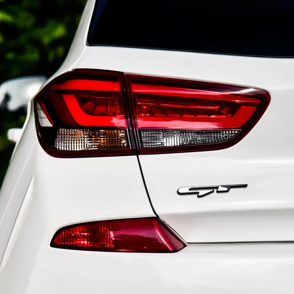 GT Line Car Emblem, 3D Fender Design, Rear Trunk Body Badge Sticker