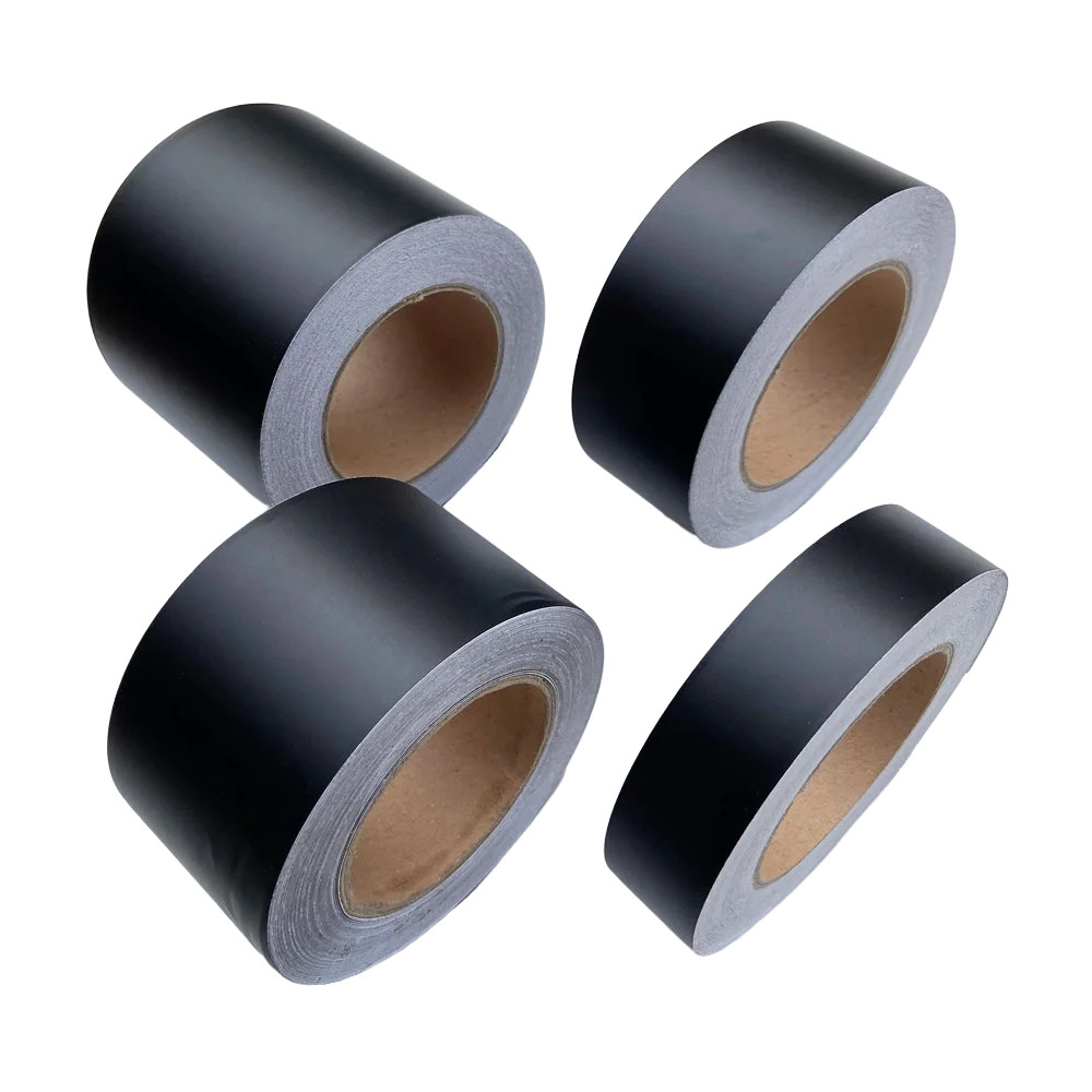 Matte Black Stripes Car Wrap, Black Vinyl Foil Tape Roll, Interior Pillar Trim Film, Car Sticker Decal