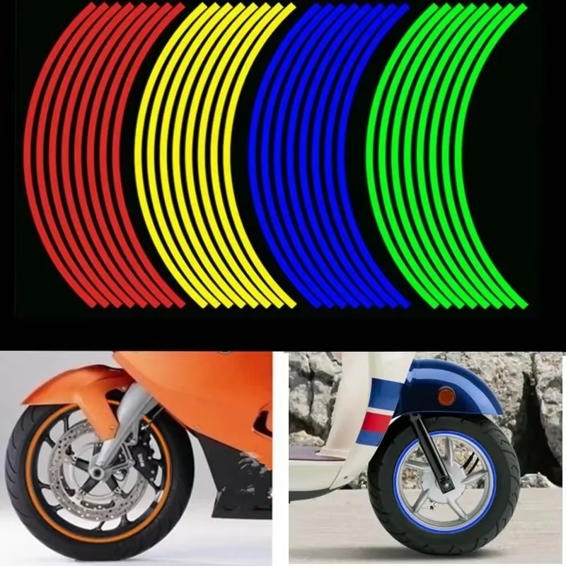Reflective Rim Tape, Wheel Stripe Stickers, Motorcycle and Bike Wheel Decoration