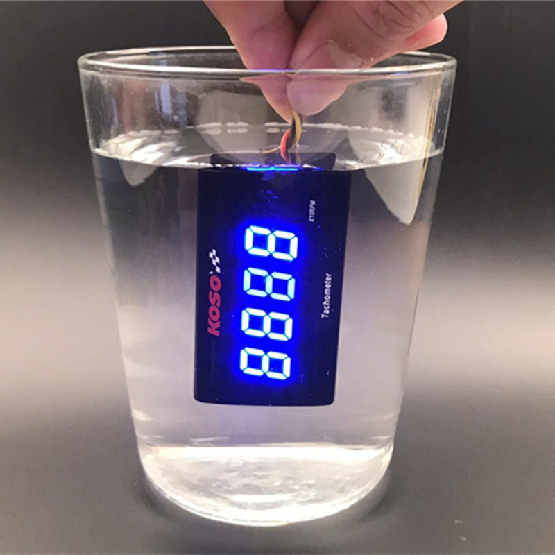 Motorcycle RPM Mini Meter Universal LCD Digital Tachometer Gauge Engine Tach Meter Display 2