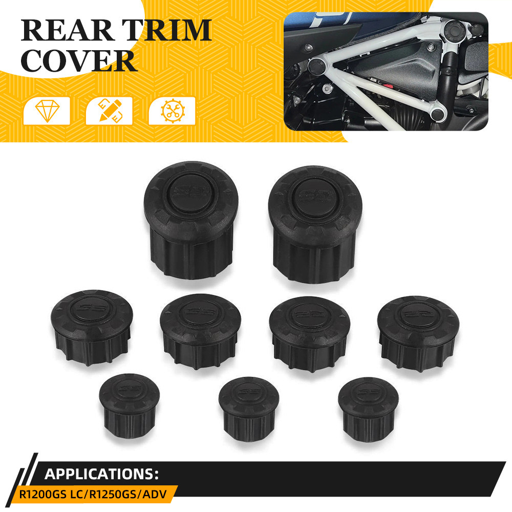 Motorcycle Frame Hole Caps Cover Plug Durable Frame Protector Kit Easy Install Fit 5