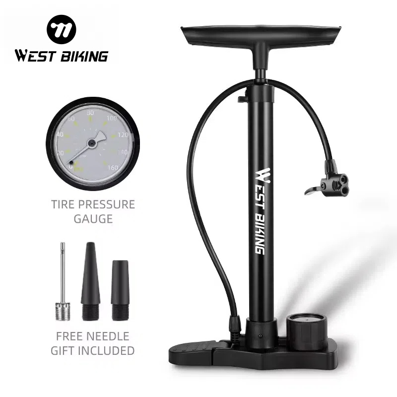 Portable Stainless Steel Bike Pump, Bicycle Pump, Schrader Presta Valve Inflator for Road and Mountain Bikes