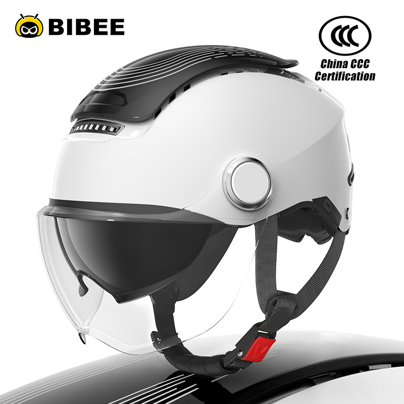 Summer Electric Bike Helmet Open Face Dual Lens Motorcycle Helmet Breathable Jet Scooter Helmet For