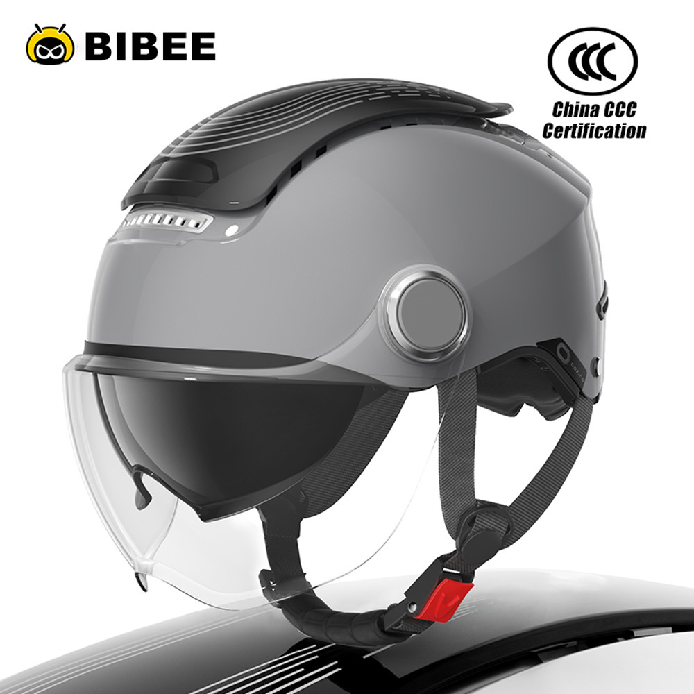 Summer Electric Bike Helmet Open Face Dual Lens Motorcycle Helmet Breathable Jet Scooter Helmet For